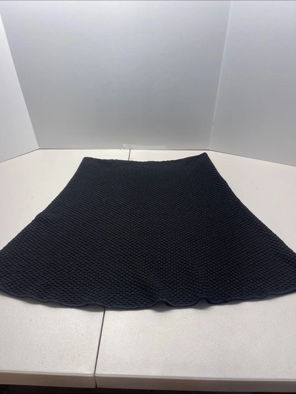 Emporio Armani Black Textured Skater Skirt. Size 12